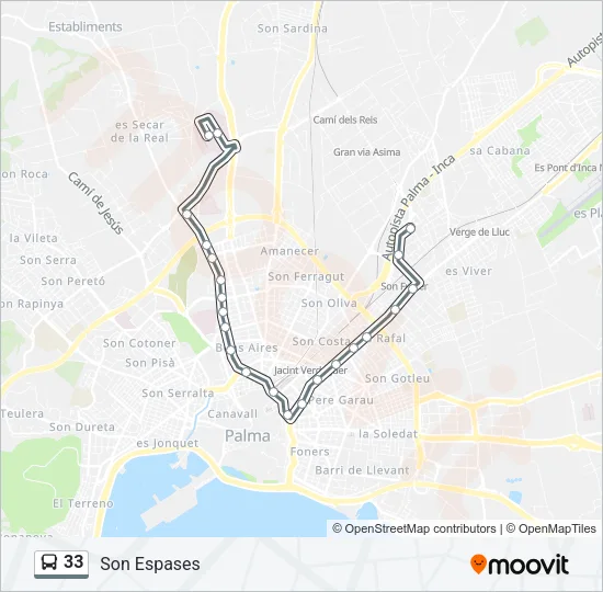 33 Bus Line Map