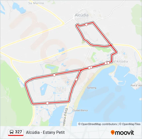 327 Bus Line Map