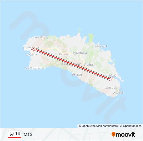 14 Bus Line Map