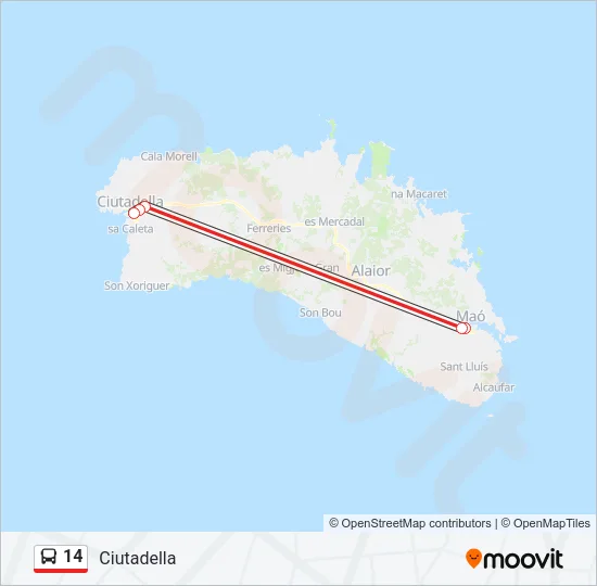 14 Bus Line Map