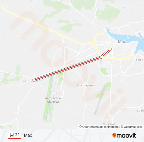 21 Bus Line Map