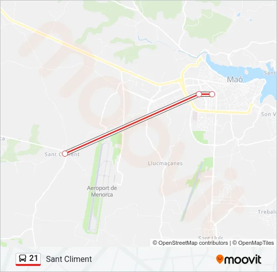 21 Bus Line Map
