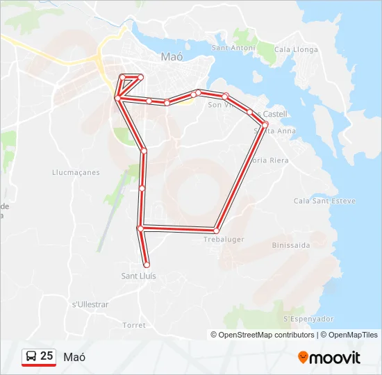 25 Bus Line Map