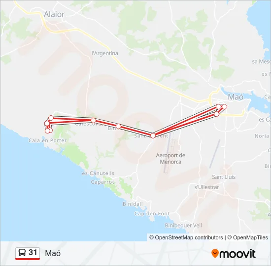 31 Bus Line Map