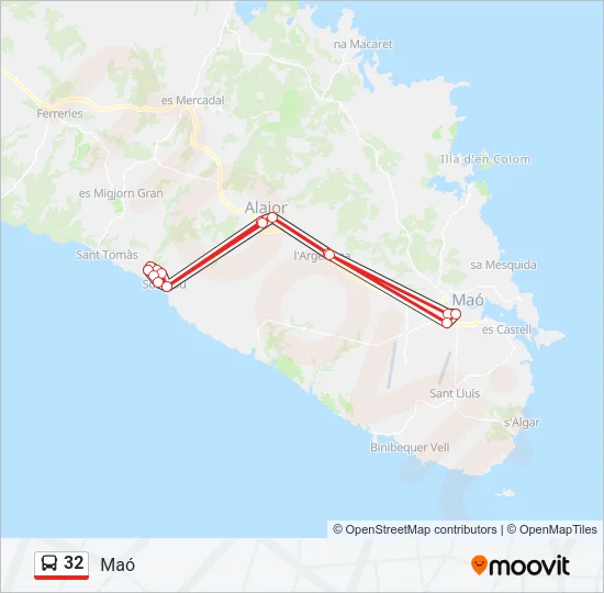 32 Bus Line Map
