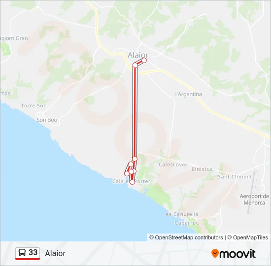 33 Bus Line Map