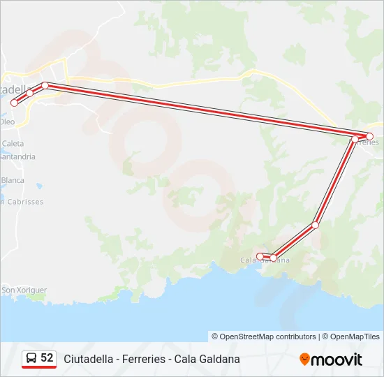 52 Bus Line Map