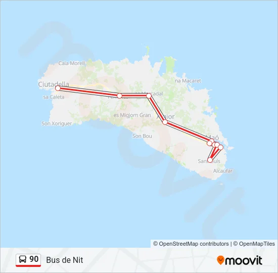 90 Bus Line Map