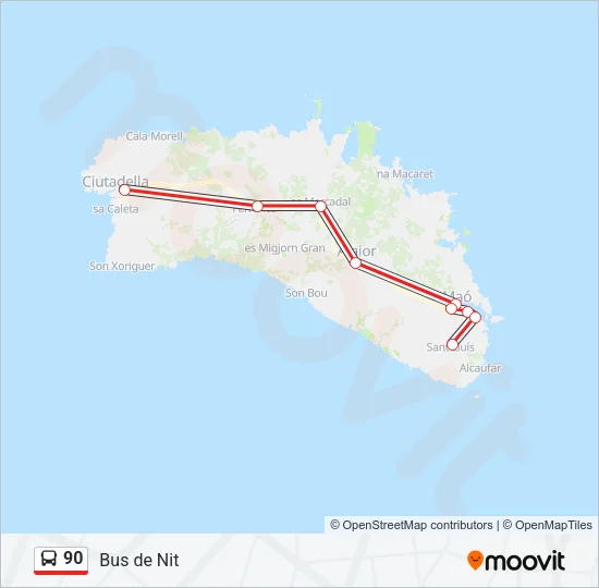 90 bus Mapa de línia
