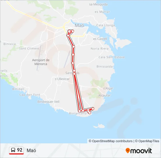 92 Bus Line Map