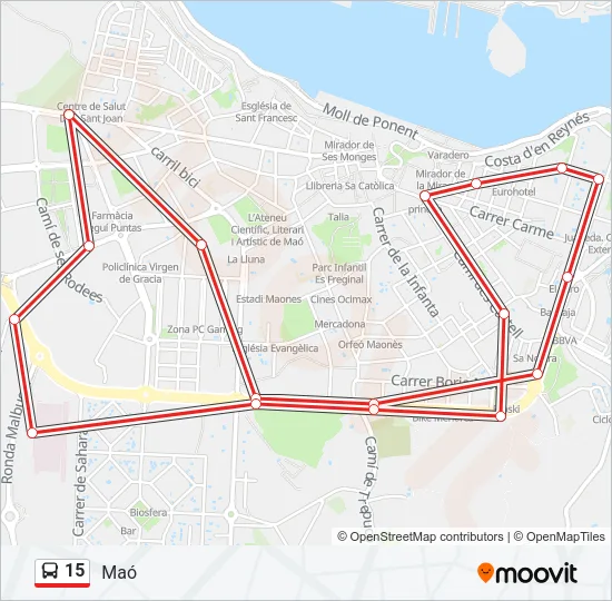 15 Bus Line Map