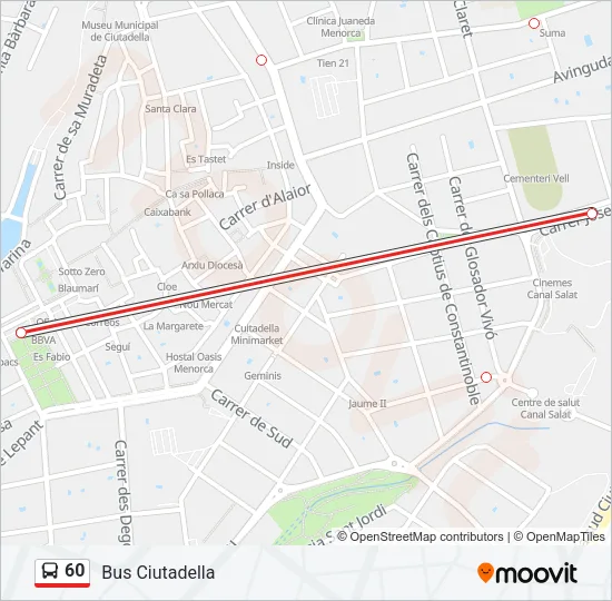 60 Bus Line Map