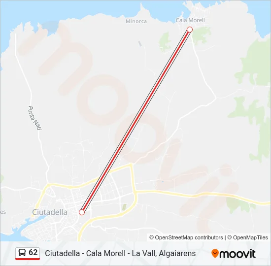 62 Bus Line Map