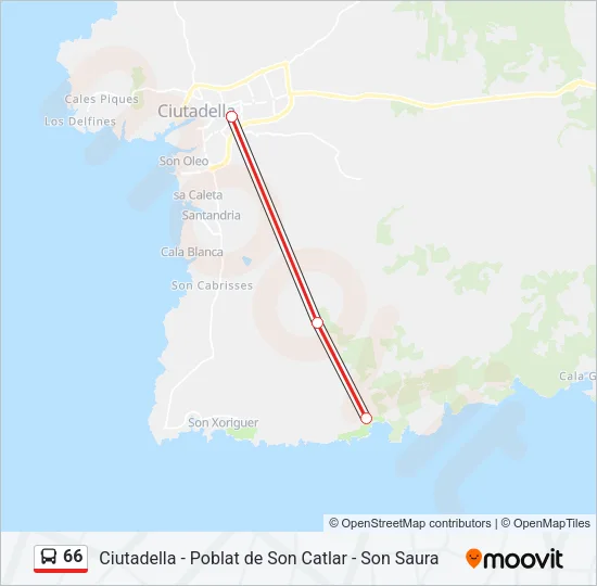 66 Bus Line Map