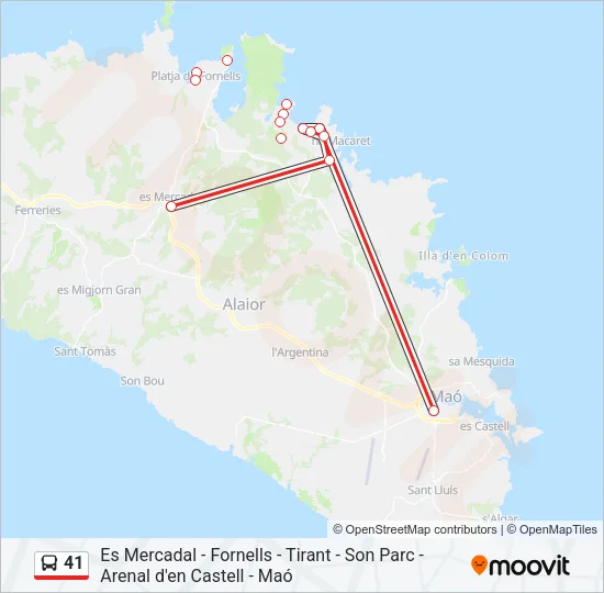 41 Bus Line Map
