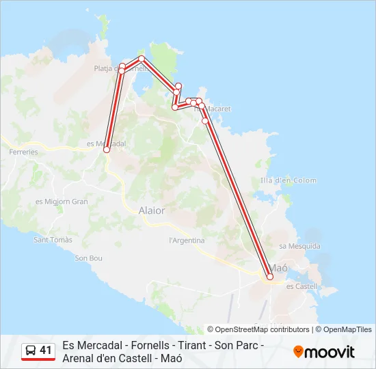 41 Bus Line Map