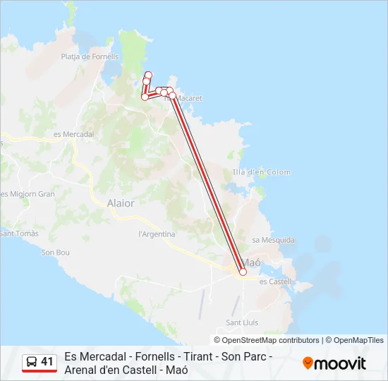 41 Bus Line Map