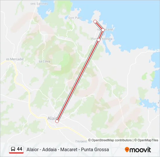 44 Bus Line Map