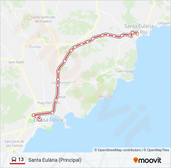 13 Bus Line Map