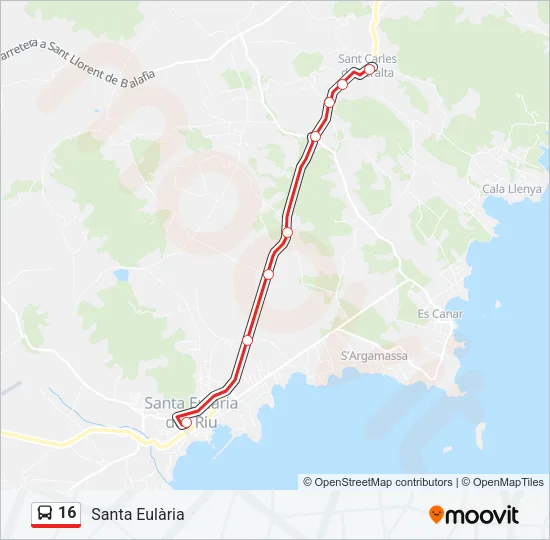 16 Bus Line Map