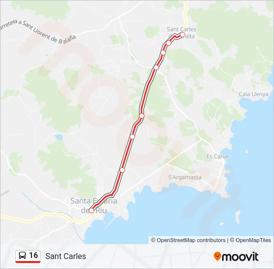 16 Bus Line Map