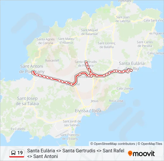 19 Bus Line Map