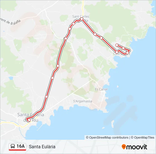16A Bus Line Map