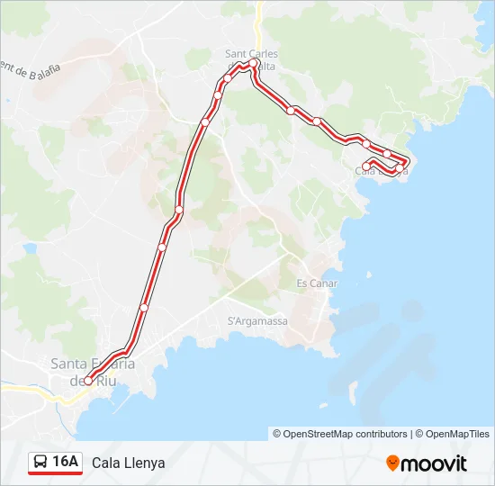 16A Bus Line Map