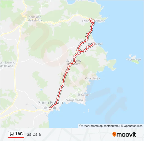 16C Bus Line Map