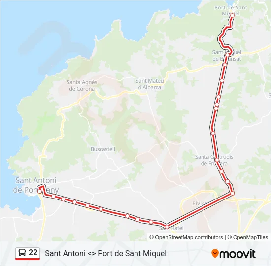 22 Bus Line Map