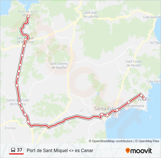 37 Bus Line Map