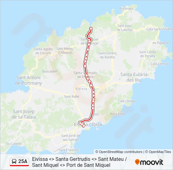 25A Bus Line Map