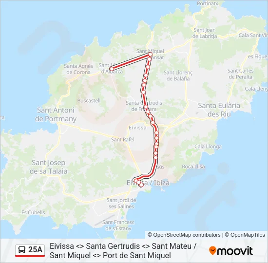 25A Bus Line Map