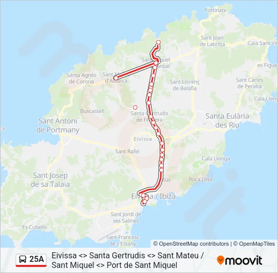 25A Bus Line Map