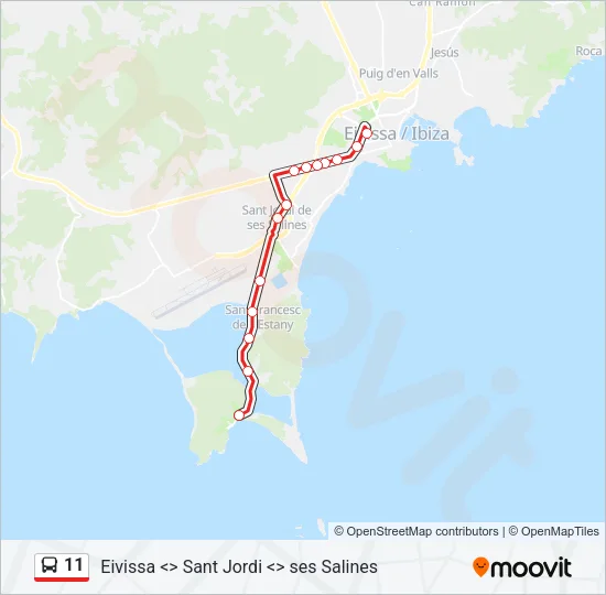 11 Bus Line Map