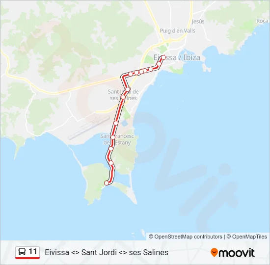 11 Bus Line Map