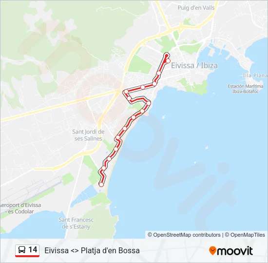 14 Bus Line Map
