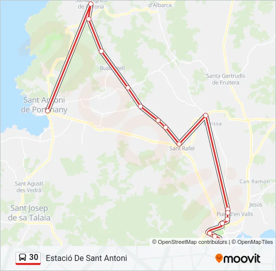 30 Bus Line Map