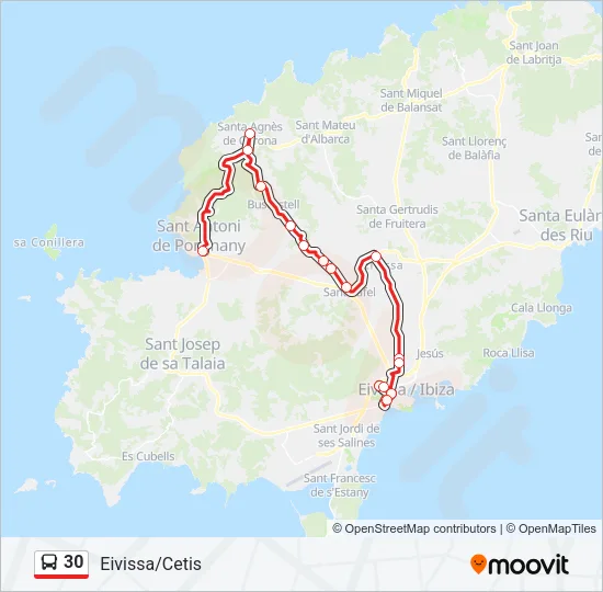 30 Bus Line Map