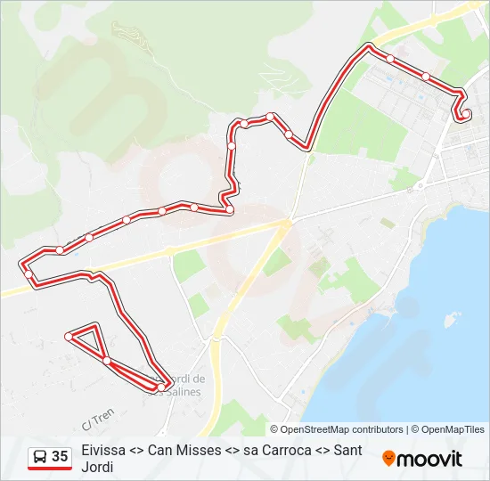 35 Bus Line Map