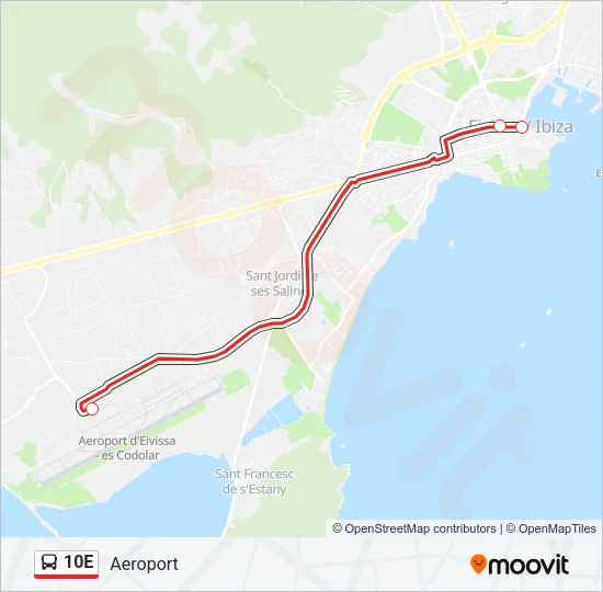 10E Bus Line Map