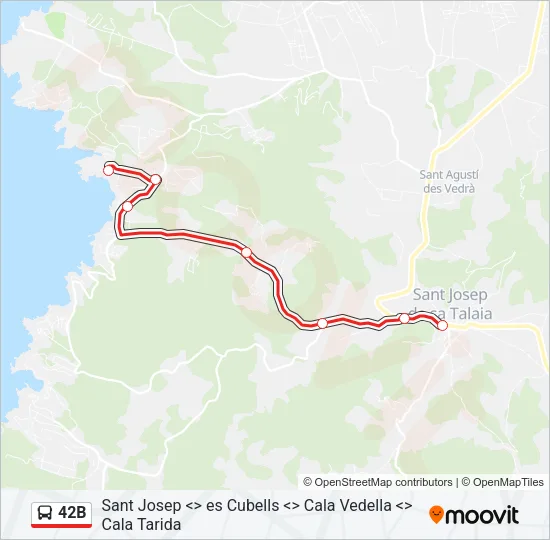 42B Bus Line Map