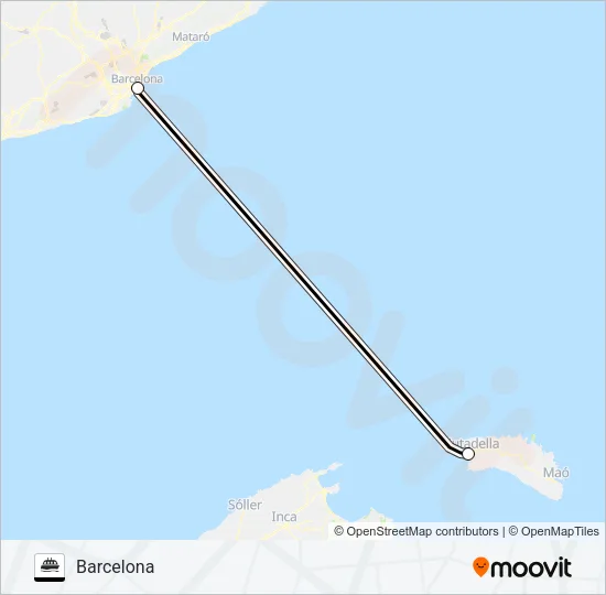 BALEARIA(CIU-BAR) Ferry Line Map