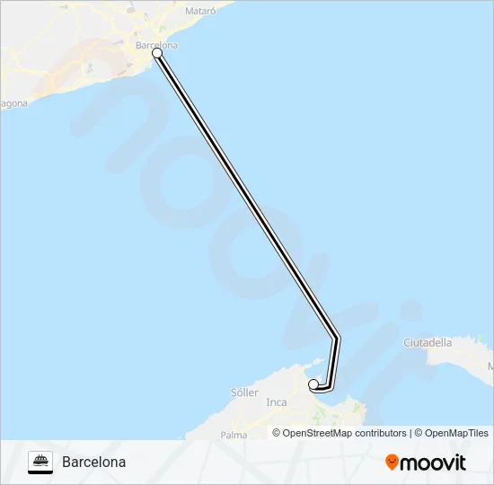 BALEARIA (ALC-BAR) Ferry Line Map