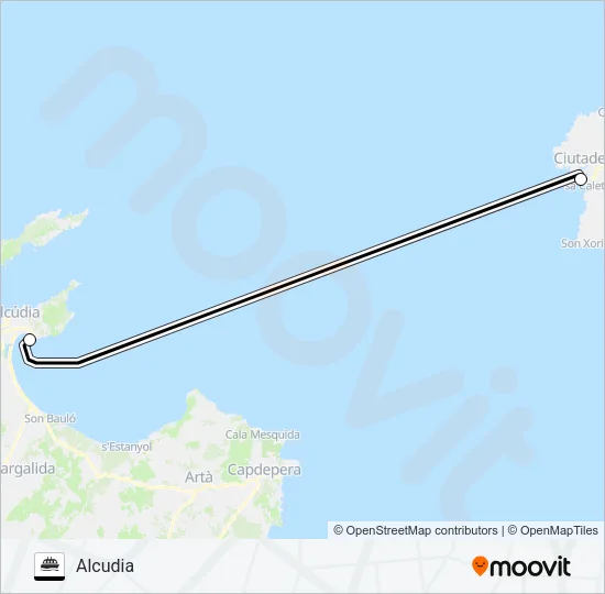 BALEARIA (CIU-ALC) Ferry Line Map