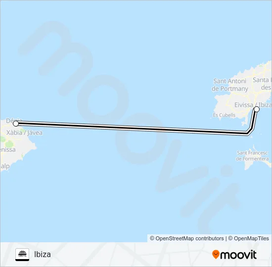 BALEARIA (DEN-IBZ) Ferry Line Map