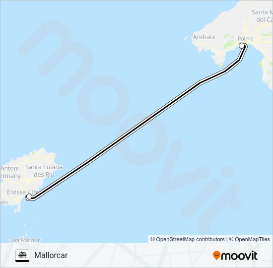 BALEARIA (IBZ-PAL) Ferry Line Map