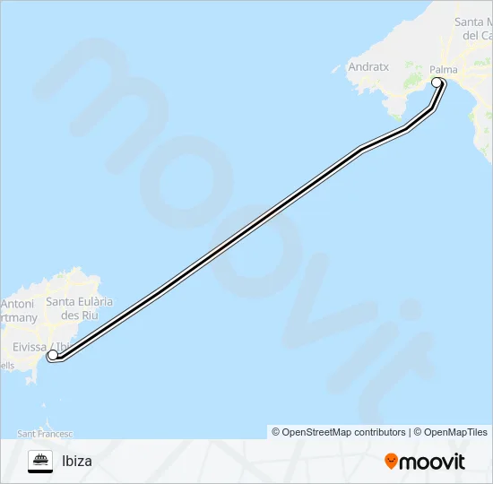 BALEARIA (PAL-IBZ) Ferry Line Map