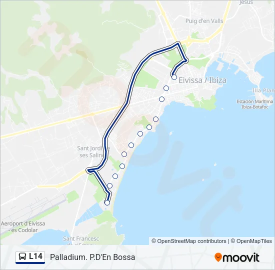 L14 bus Mapa de línia