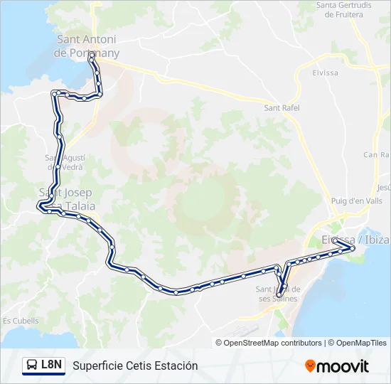 L8N Bus Line Map